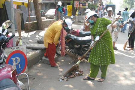 Volunteers at work